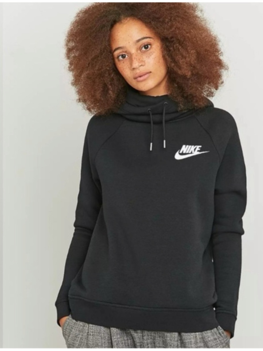 Nike Sportswear Black Rally Funnel Cowl Neck Hoodie Size Medium